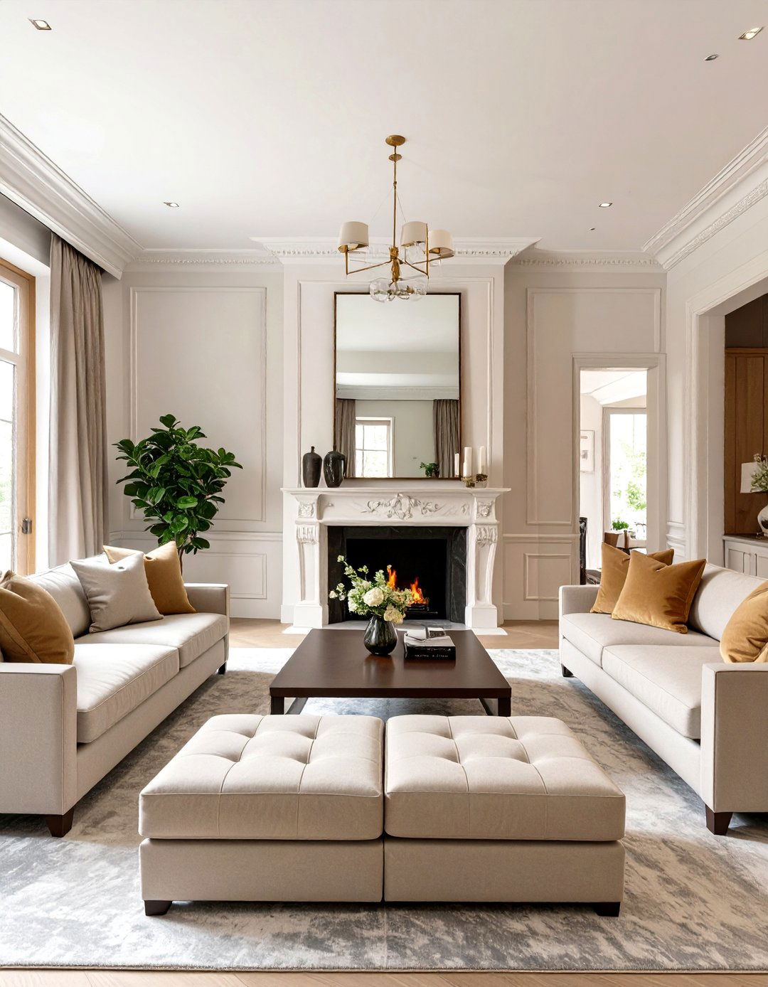 The Living Room with Symmetrical Layout - 30 modern traditional interior design ideas
