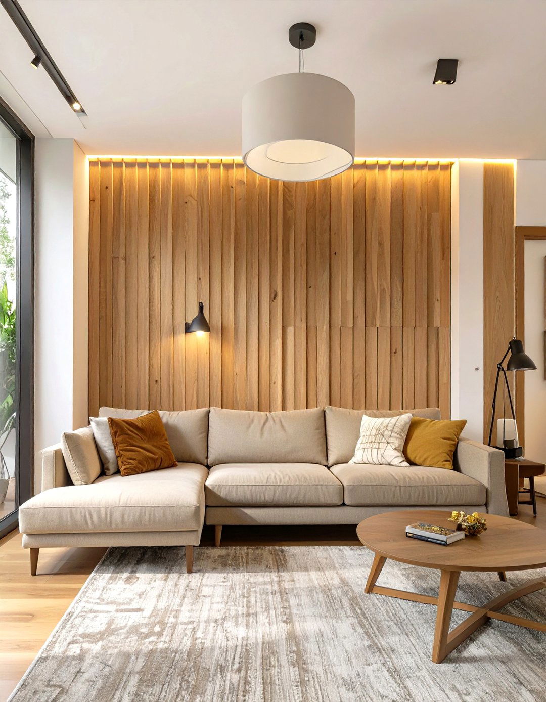 The Living Room with Textured Walls - 30 mid century modern living room ideas