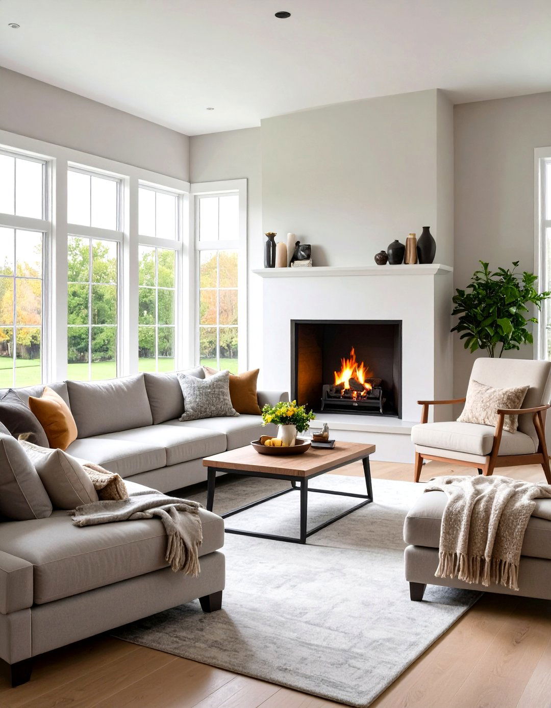 The Living Room with a Corner Fireplace - 30 living room with fireplace decor ideas