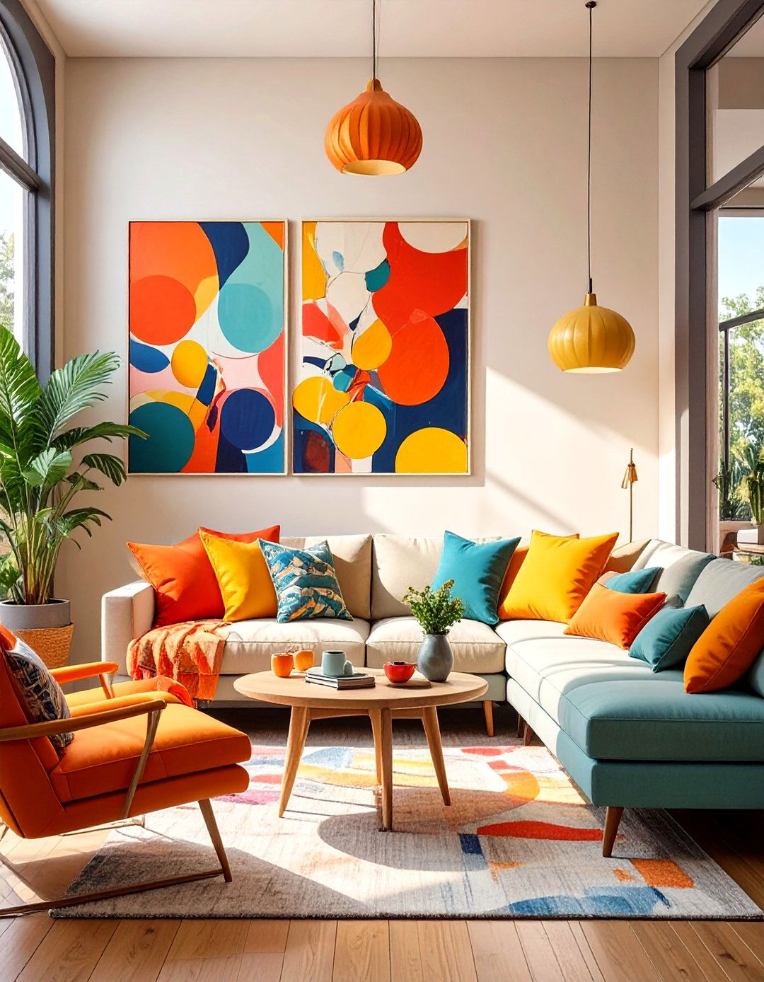 The Living Room with a Pop Art Influence - 30 mid century modern living room ideas