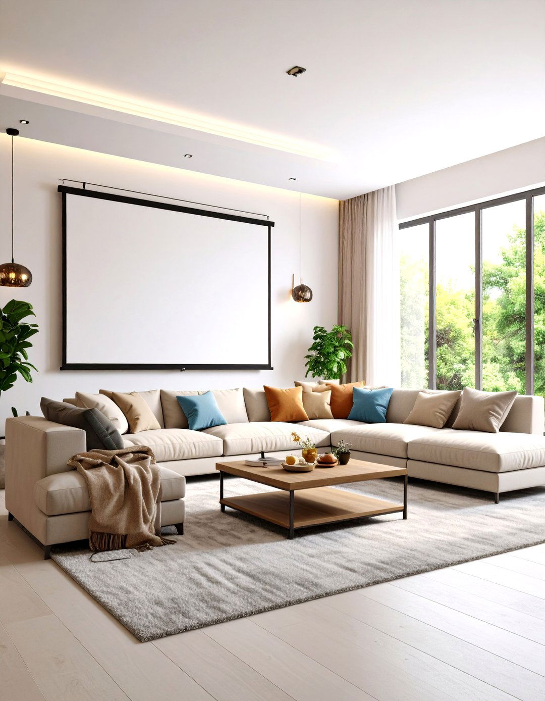 The Living Room with a Projector Screen Instead of a TV - 30 living room ideas with tv