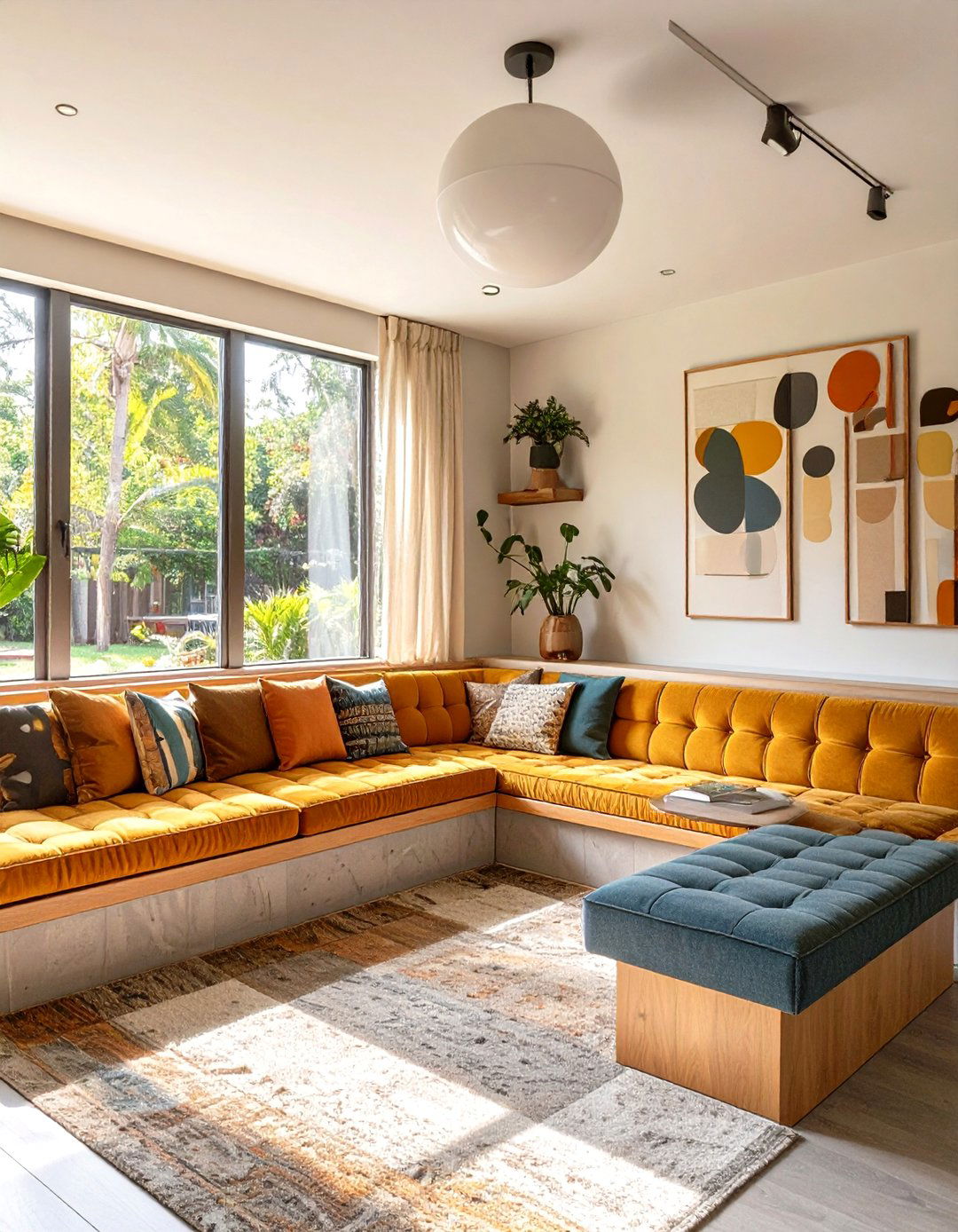 The Living Room with a Sunken Conversation Pit - 30 mid century modern living room ideas