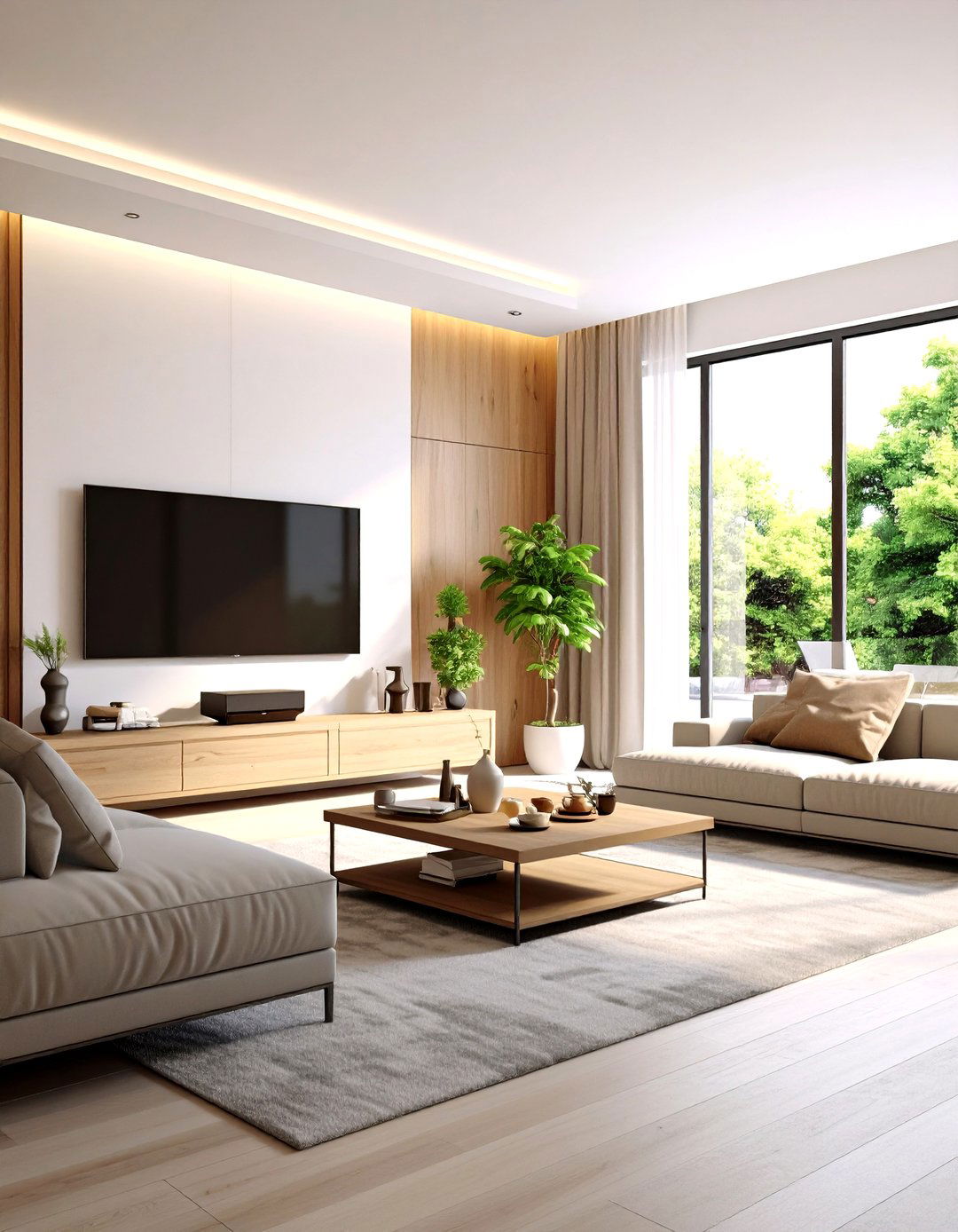 The Living Room with a TV on a Swivel Mount - 30 living room ideas with tv