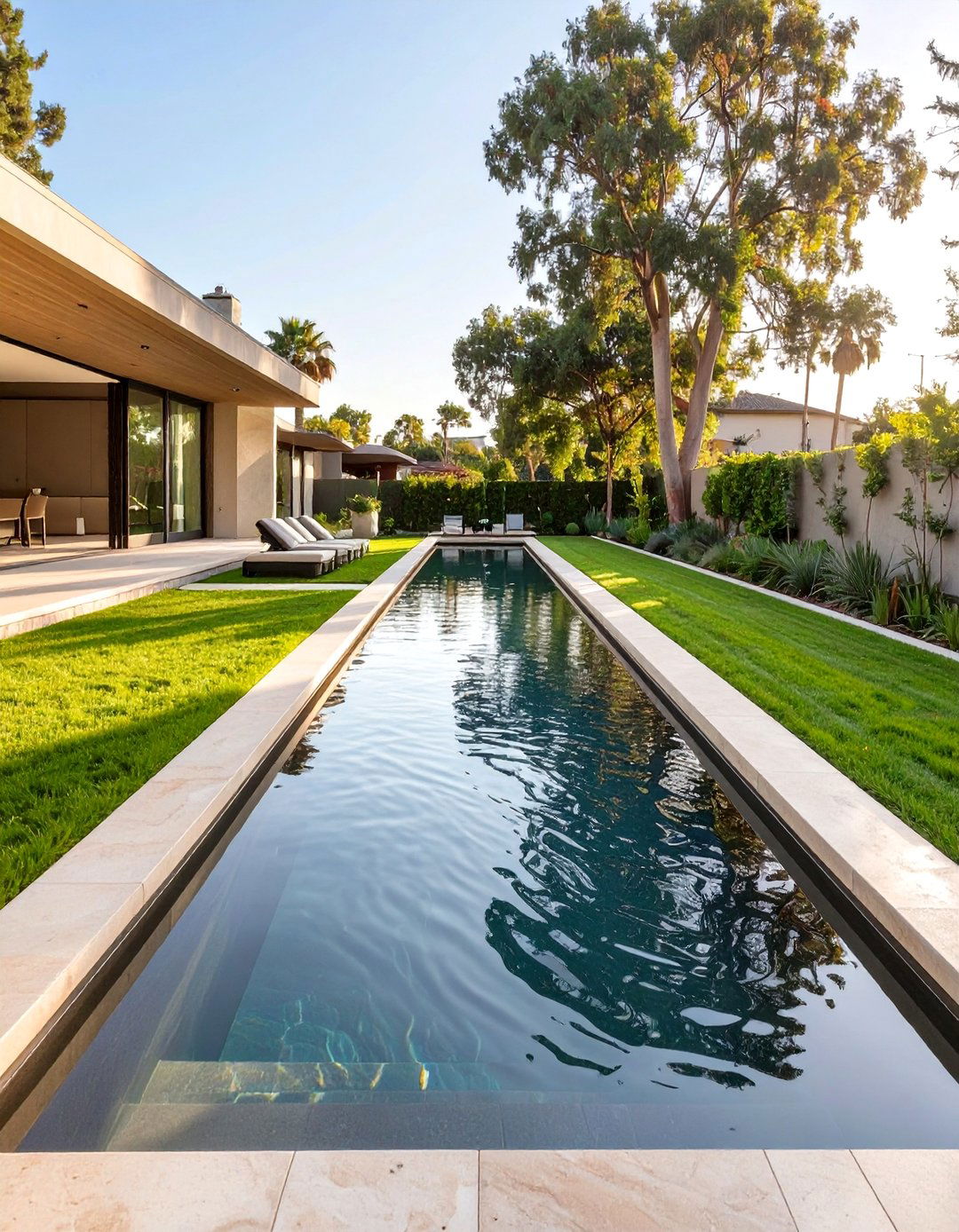 The Long Narrow Lap Pond - 30 backyard pond ideas