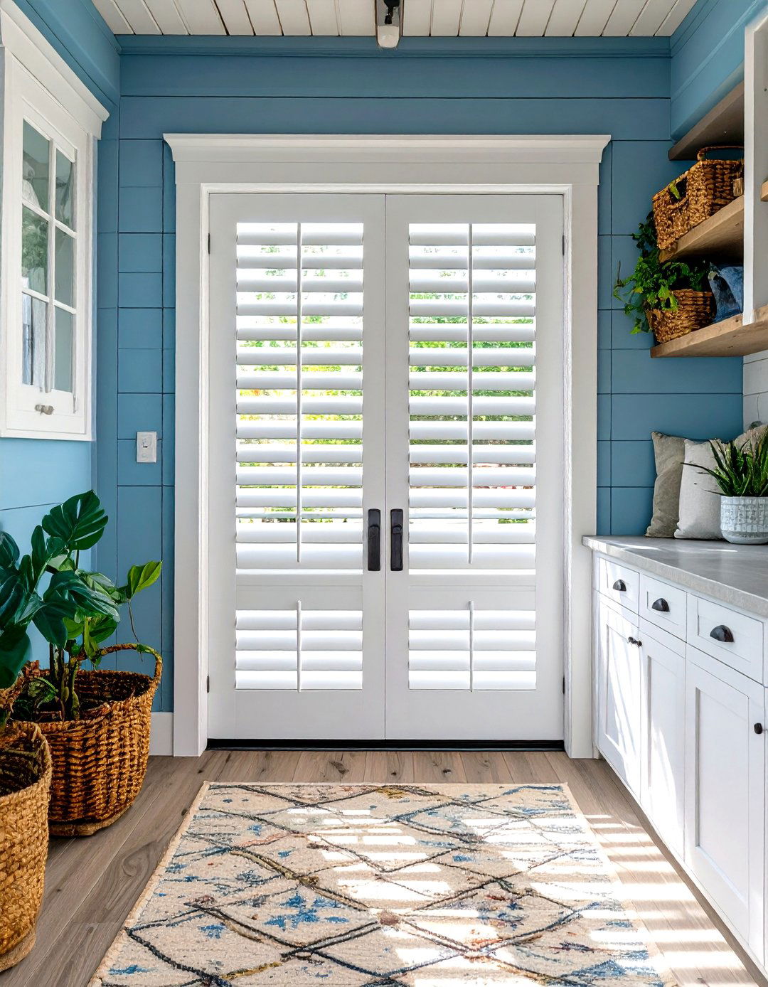 The Louvered Panel Basement Door - 30 basement door ideas