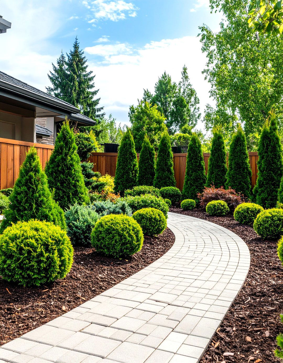 The Low Maintenance Evergreen Front Yard - 30 front yard landscape ideas