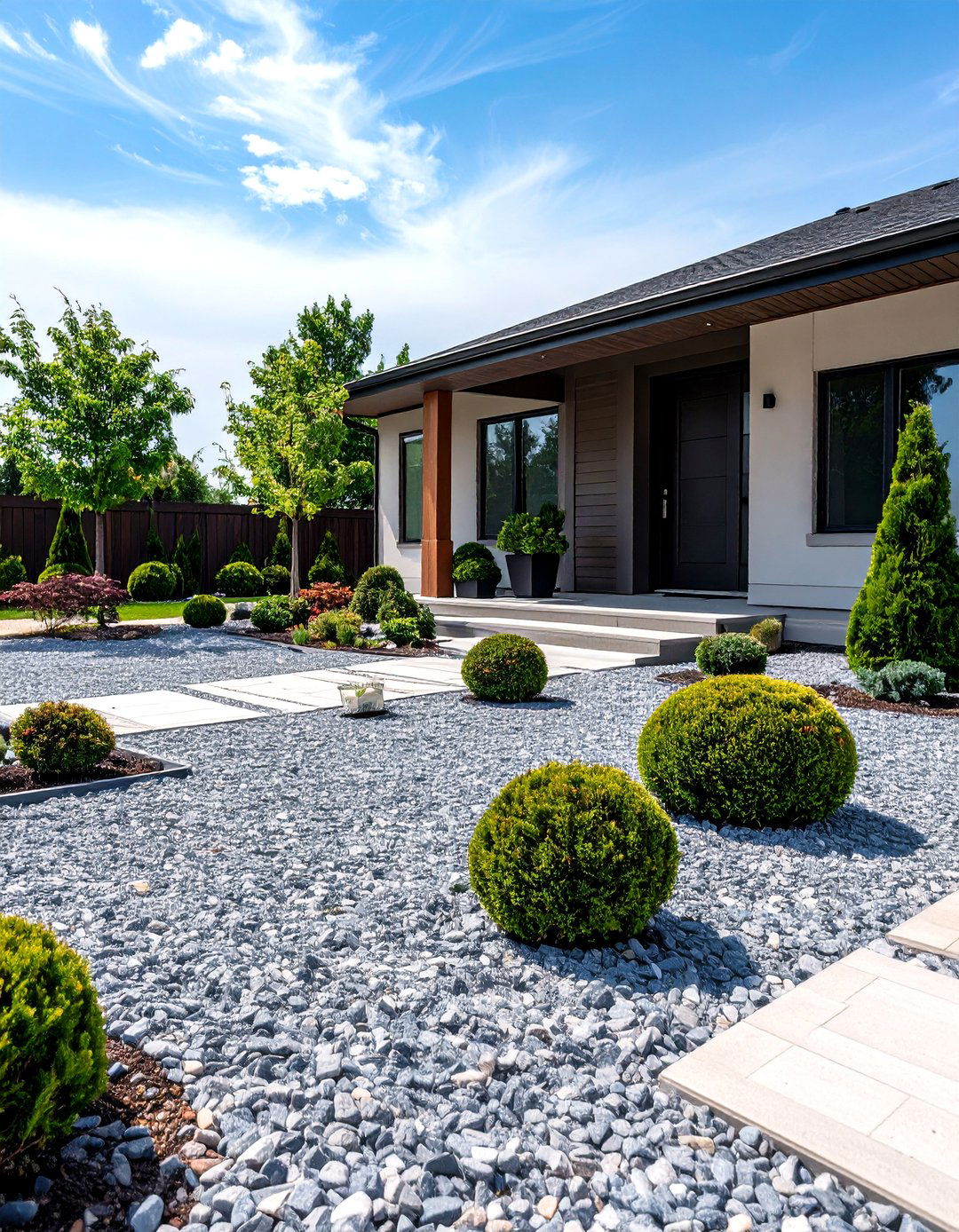 The Low Maintenance Front Yard - 30 gravel garden ideas