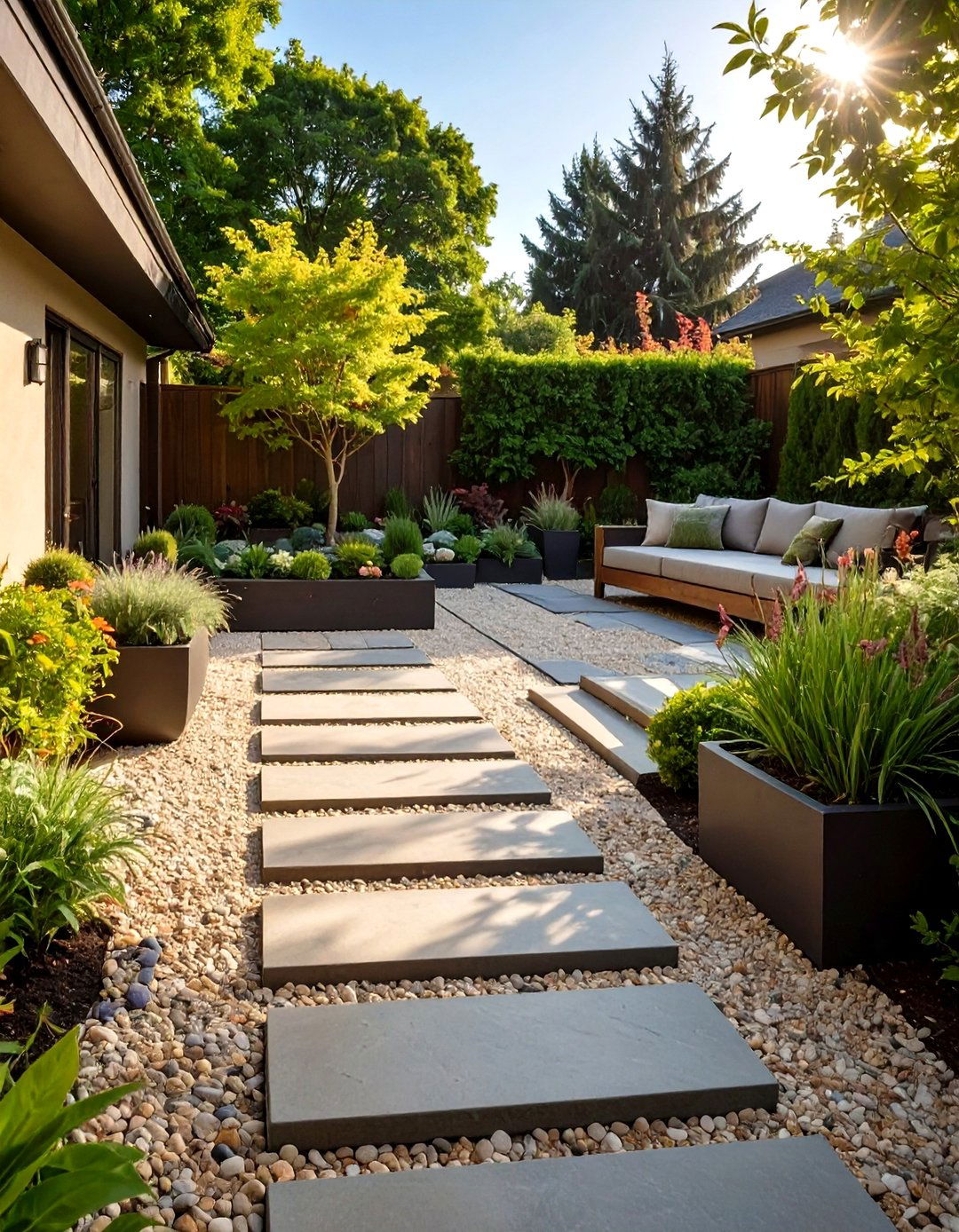 The Low Maintenance Gravel and Stone Backyard - 30 outdoor backyard ideas
