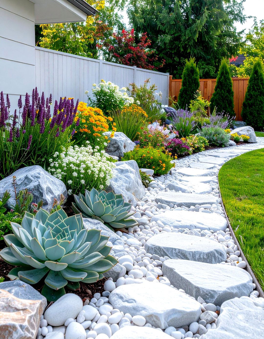 The Low Maintenance Rock Front Yard - 30 front yard ideas
