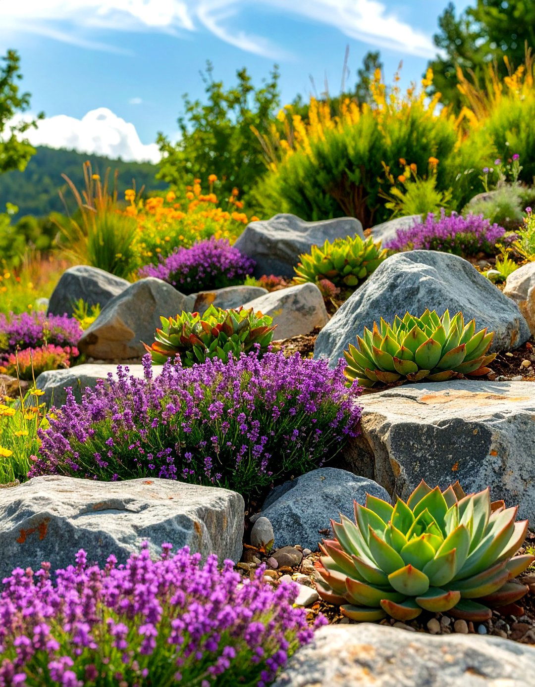 The Low Maintenance Rock Garden - 30 free landscape design online ideas