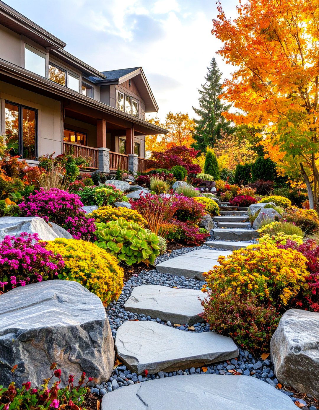 The Low Maintenance Rock Garden - 30 front house landscaping ideas