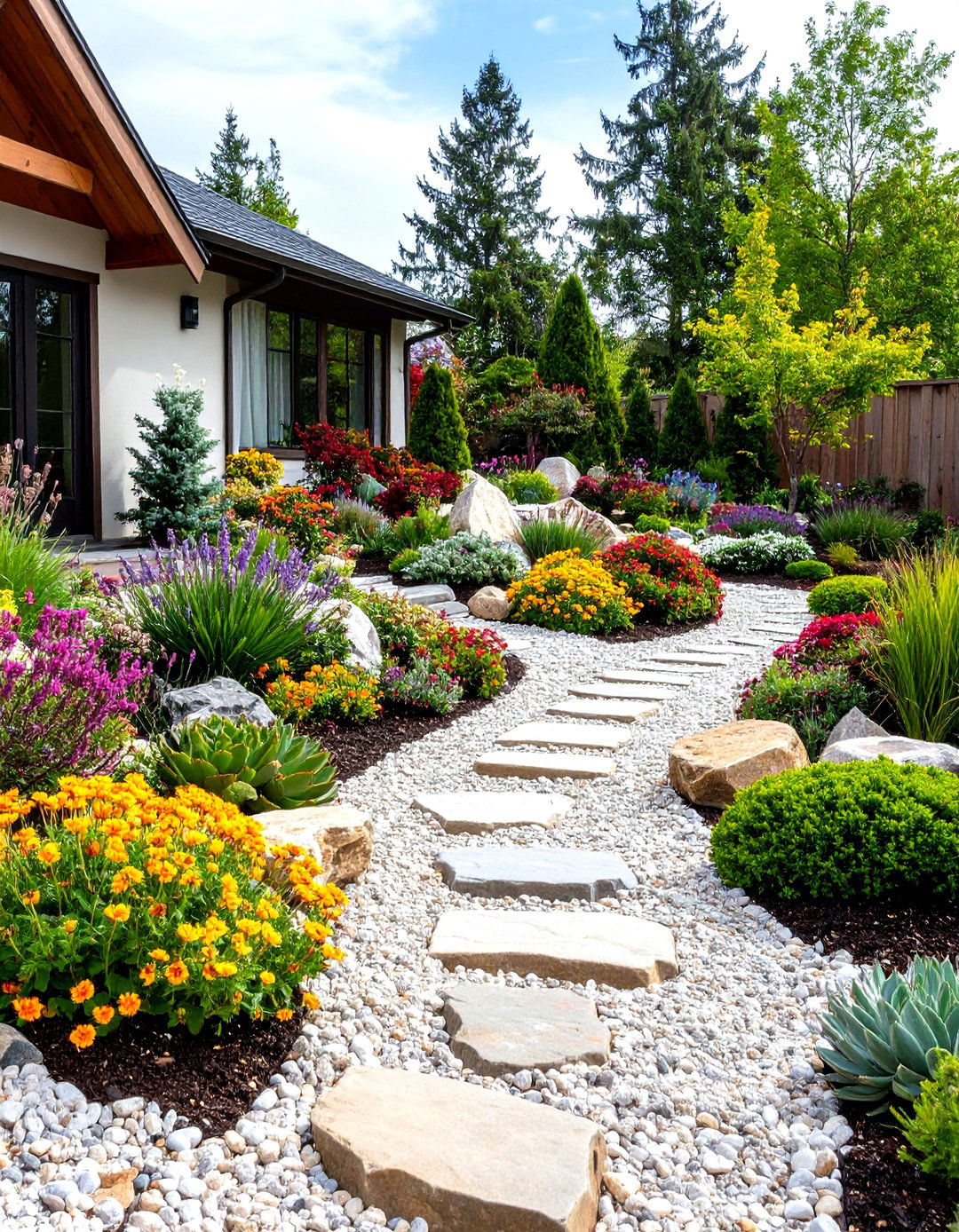The Low Maintenance Rock Garden with Gravel - 30 gravel backyard ideas