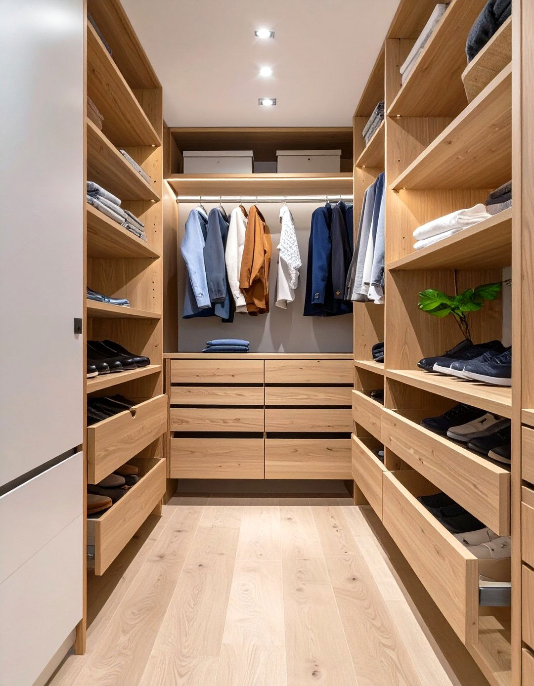 The Low Profile Floating Drawer Closet - 30 narrow walk in closet ideas