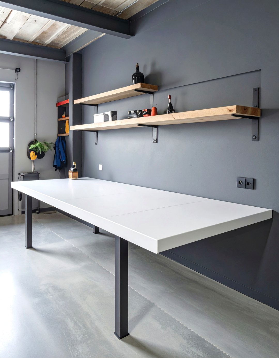 The Low Profile Floating Garage Workbench - 30 garage work bench ideas