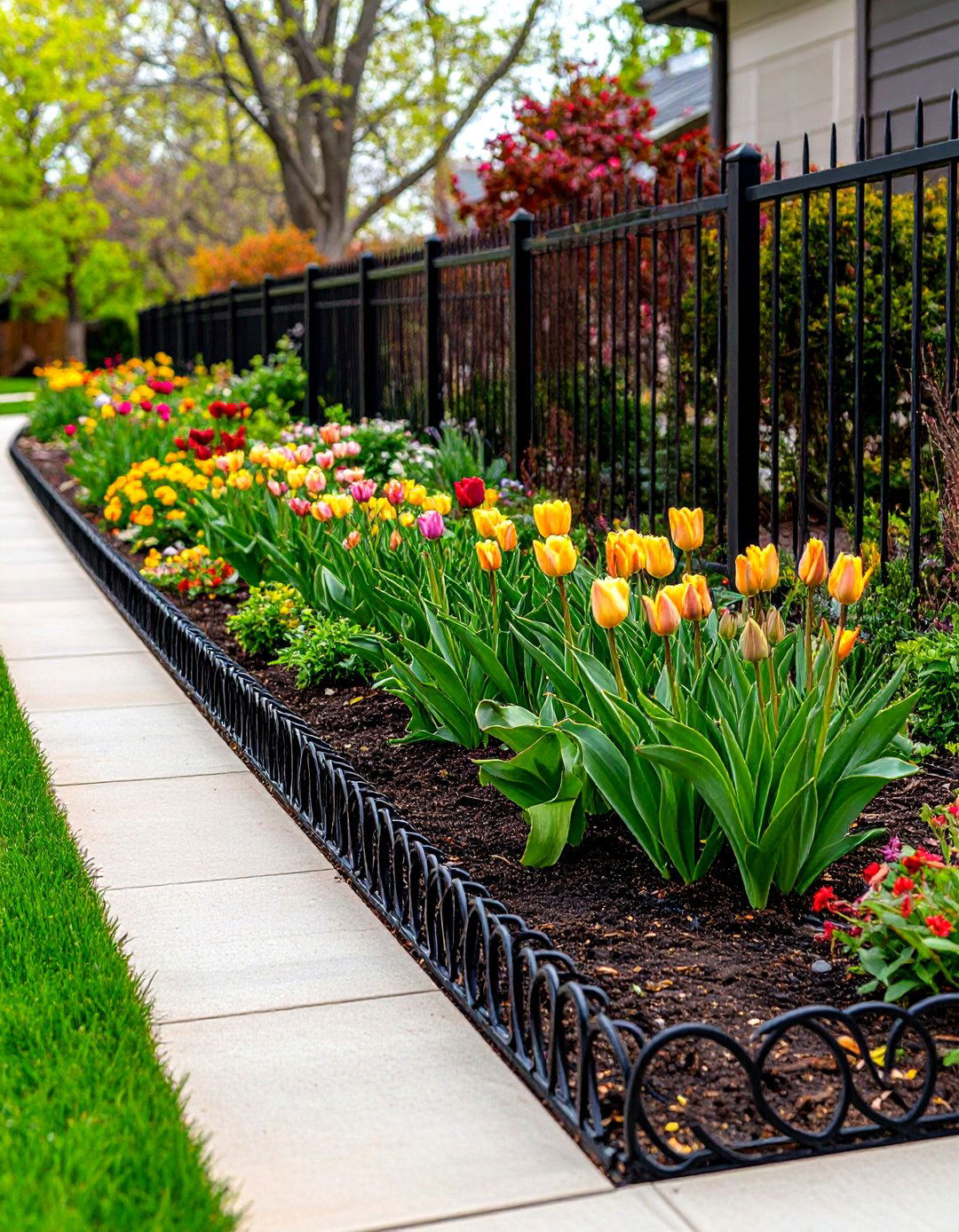 The Low Profile Landscape Edging Fence - 30 front yard fencing ideas