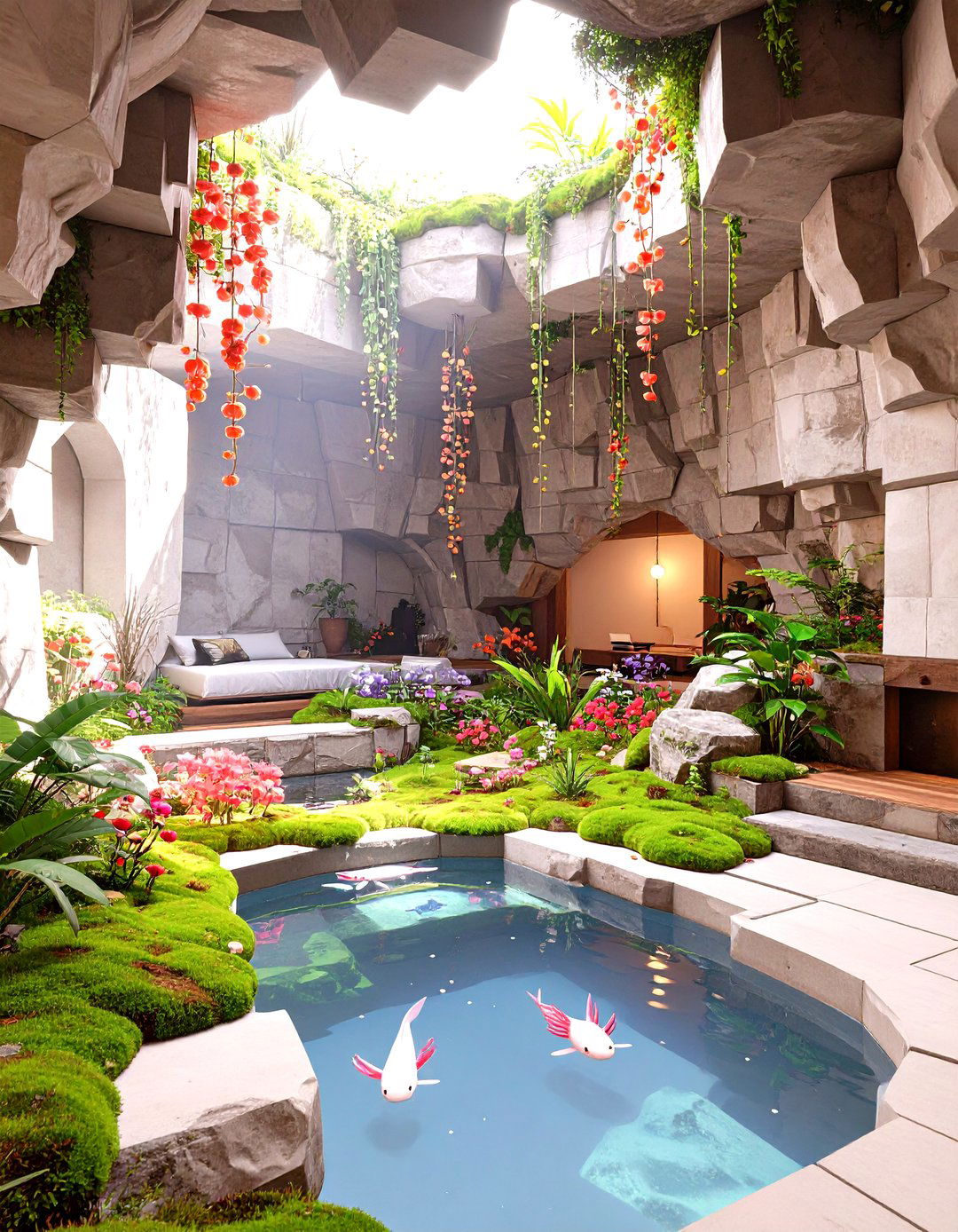 The Lush Cave Sanctuary - 30 minecraft basement ideas