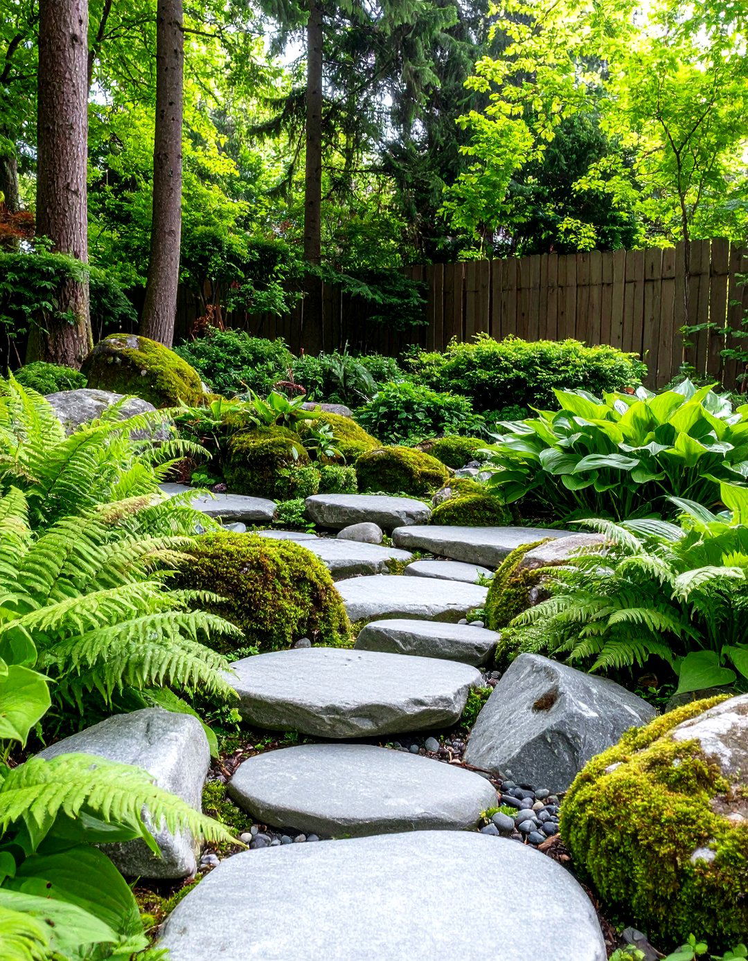 The Lush Green and Grey Rock Garden - 30 front yard landscaping ideas modern rock garden ideas