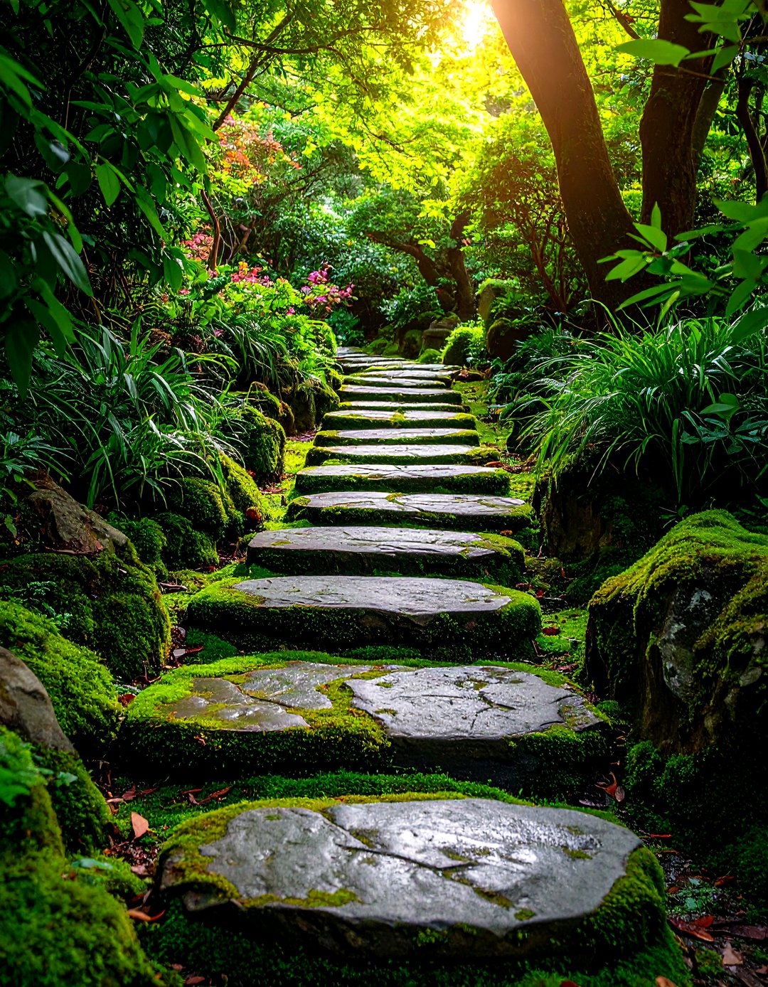 The Lush Moss and Stone Garden Pathway - 30 garden pathway ideas