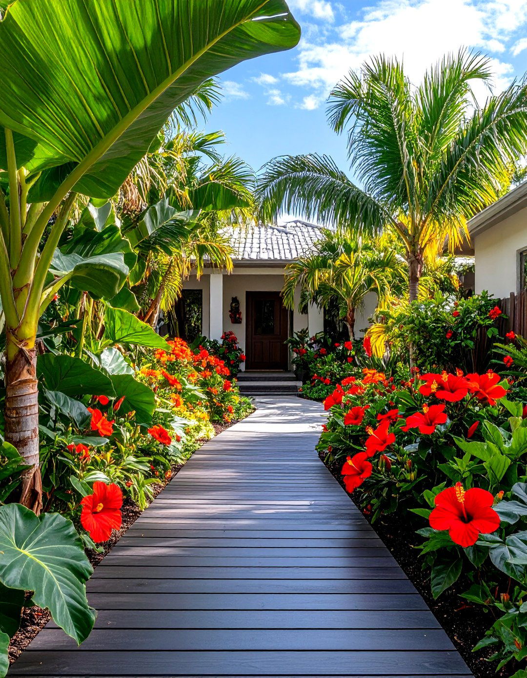 The Lush Tropical Oasis - 30 front yard curb appeal ideas