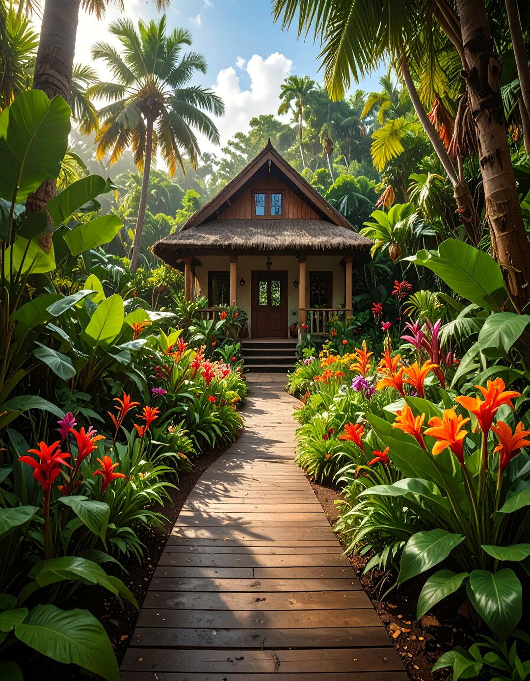 The Lush Tropical Paradise - 30 front of house landscaping ideas