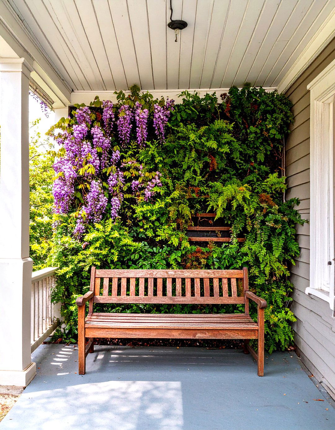 The Lush Vertical Garden Front Porch - 30 long narrow front porch decorating ideas