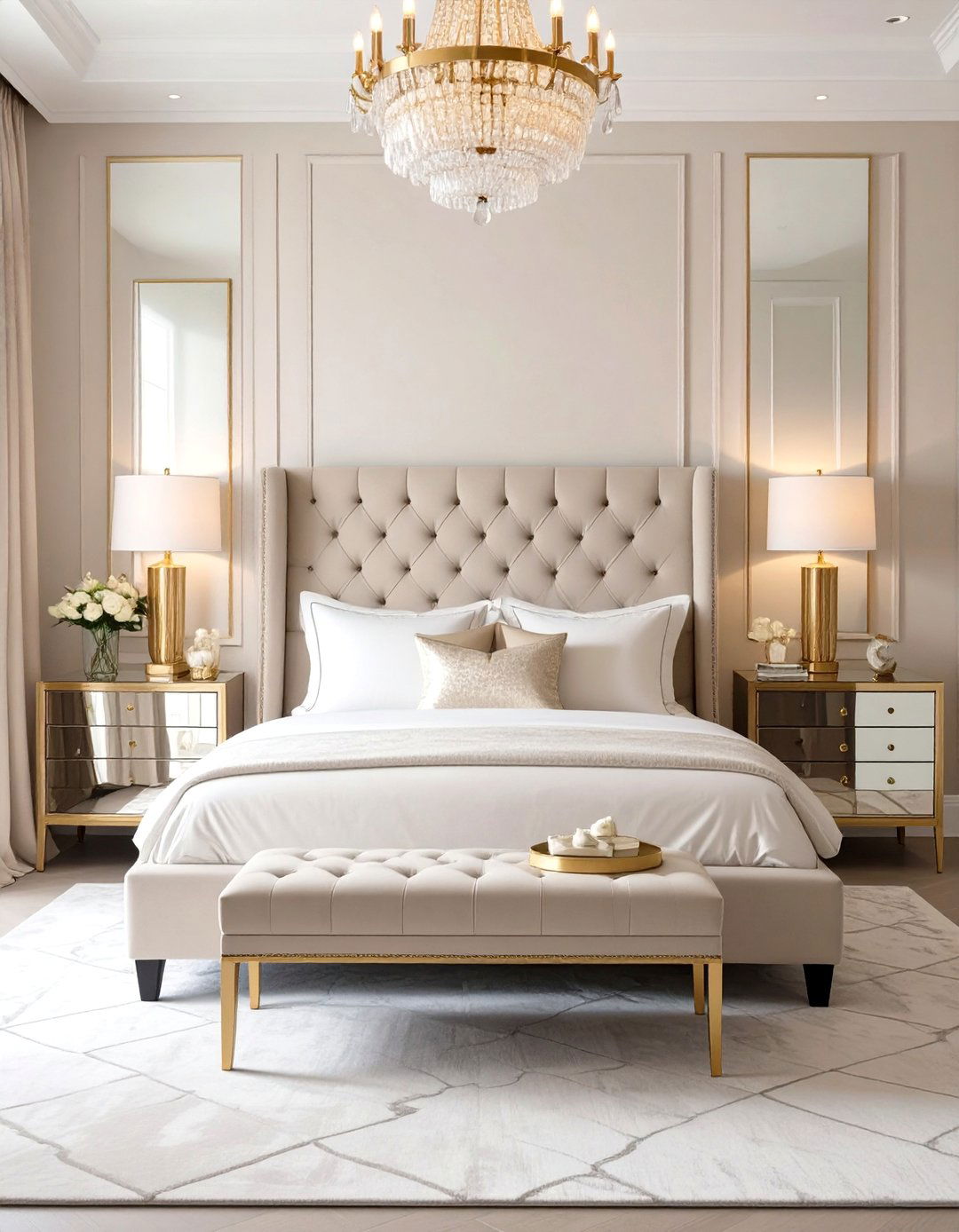 The Luxe Glam Bedroom - 30 neutral bedroom ideas