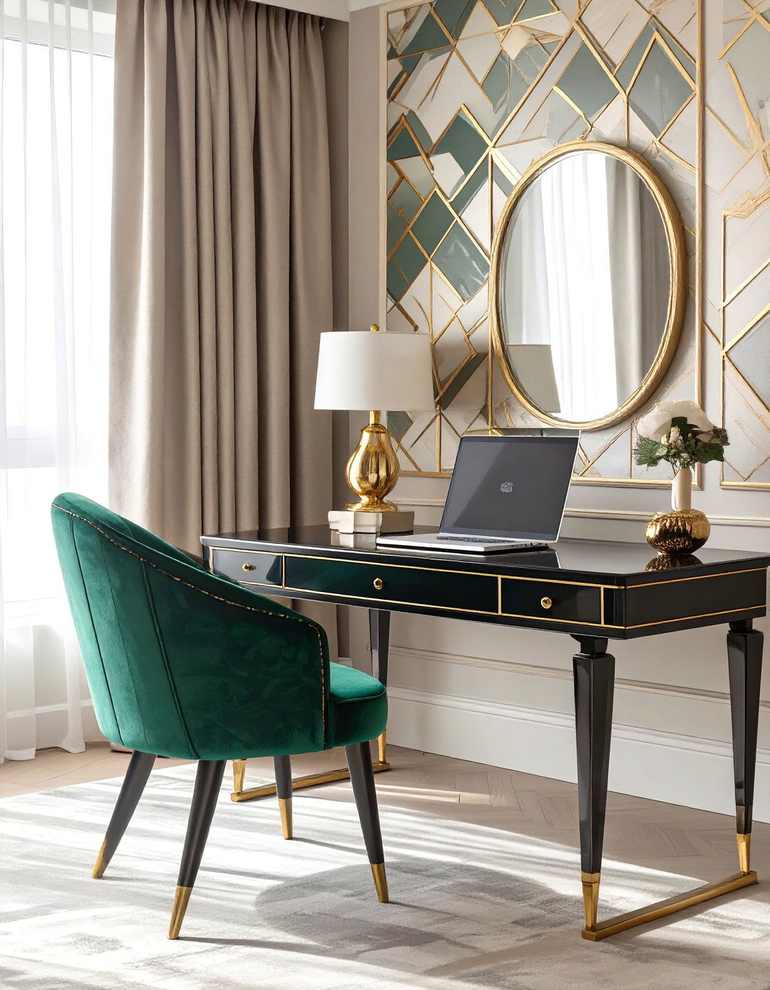 The Luxurious Art Deco Office - 30 at home office ideas