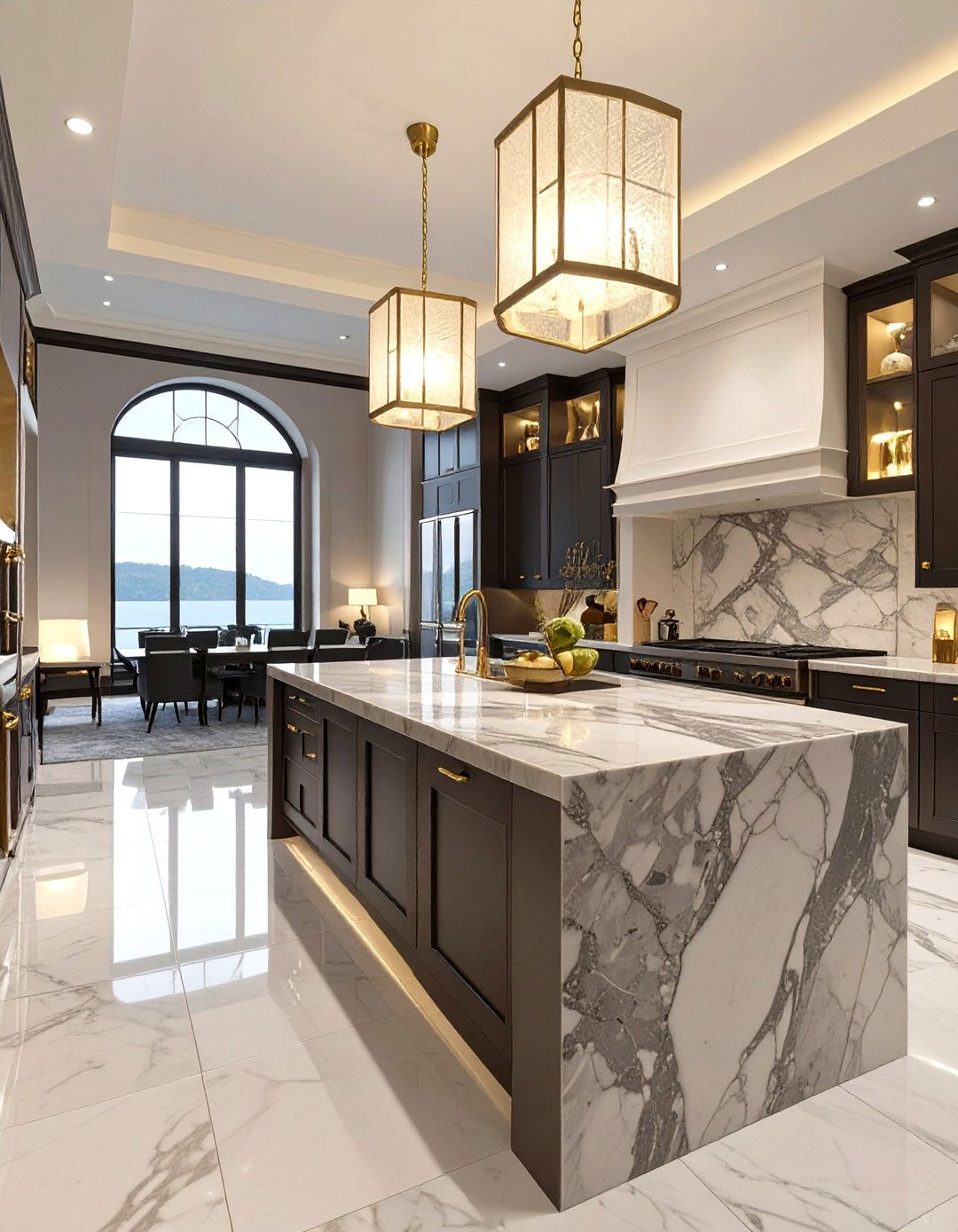 The Luxurious Marble Kitchen - 30 minecraft kitchen ideas