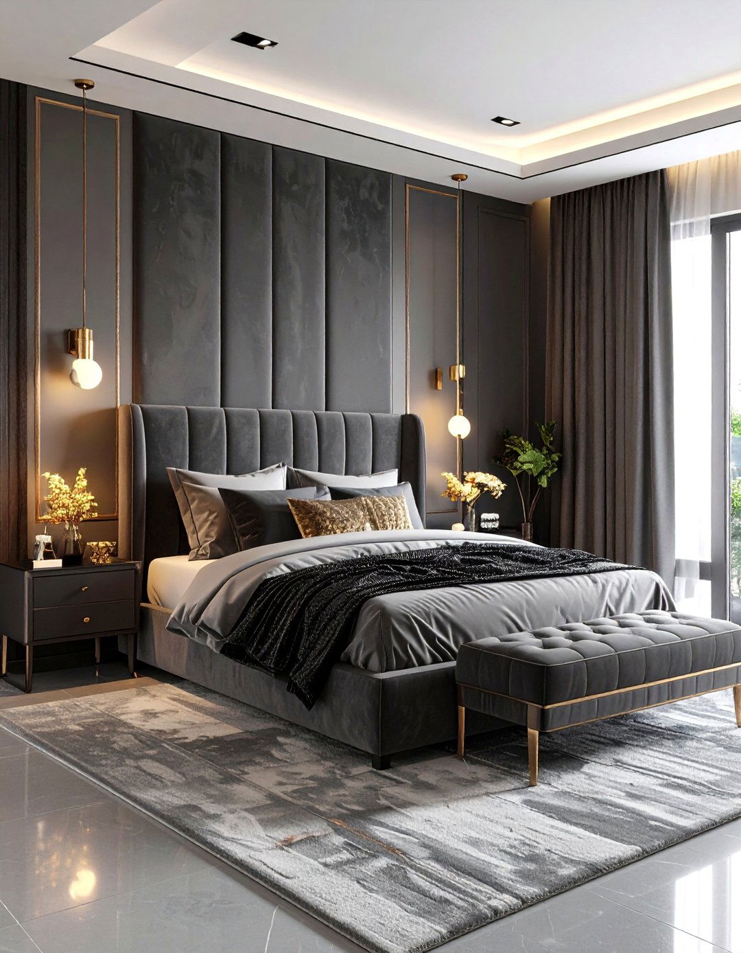 The Luxurious Velvet Grey Bedroom - 30 grey bedroom ideas