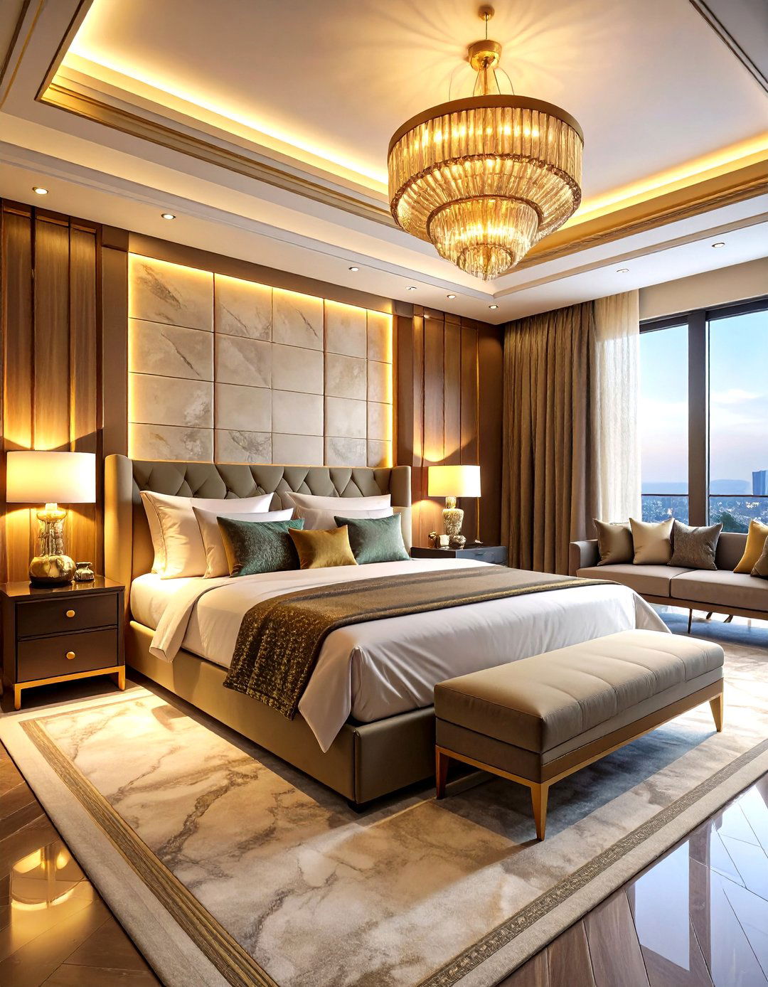 The Luxury Hotel Suite AI Bedroom - 30 ai bedroom design ideas