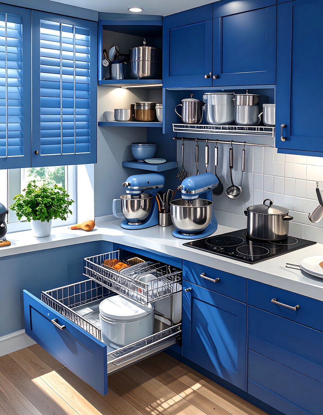The Magic Corner Pull Out System - 30 blind corner kitchen cabinet ideas