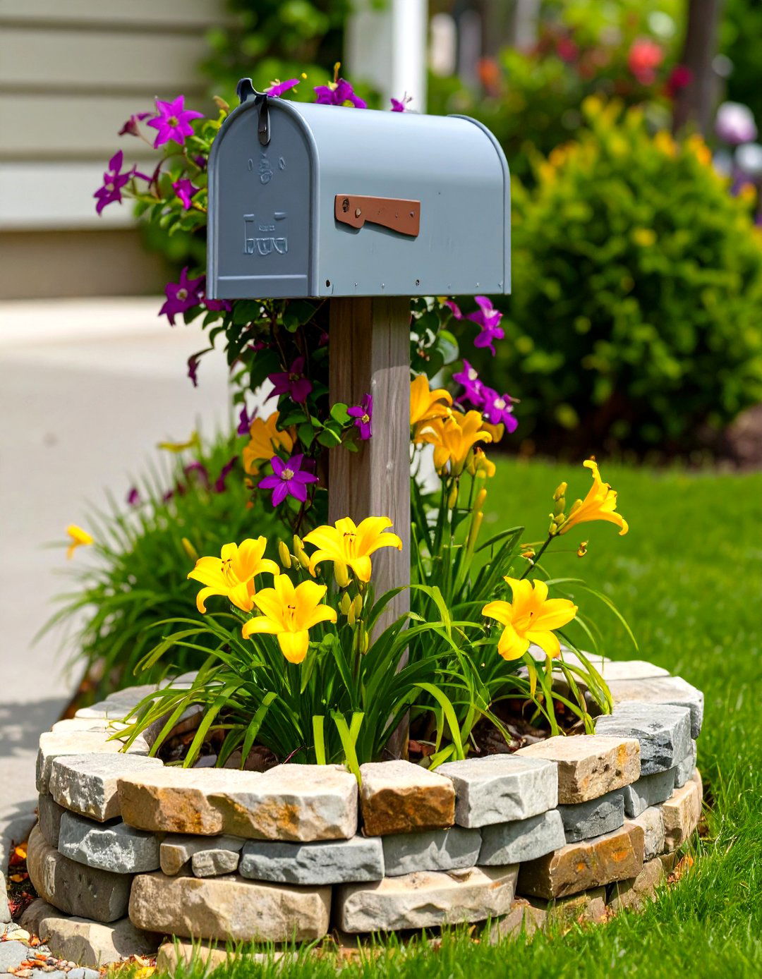 The Mailbox Garden Bed - 30 curb appeal front yard landscaping ideas on a budget