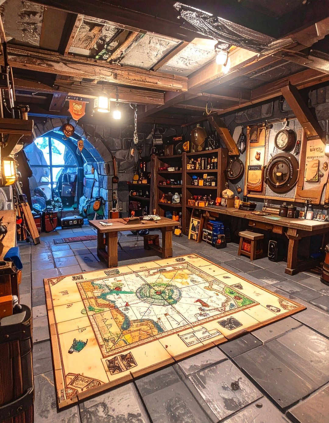 The Map Room Command Center - 30 minecraft basement ideas