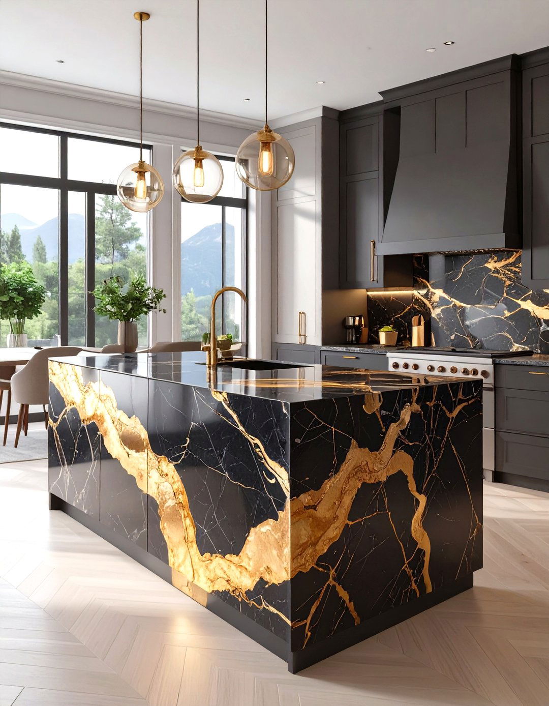 The Marble Clad Kitchen Island of Luxury - 30 modern kitchen island ideas
