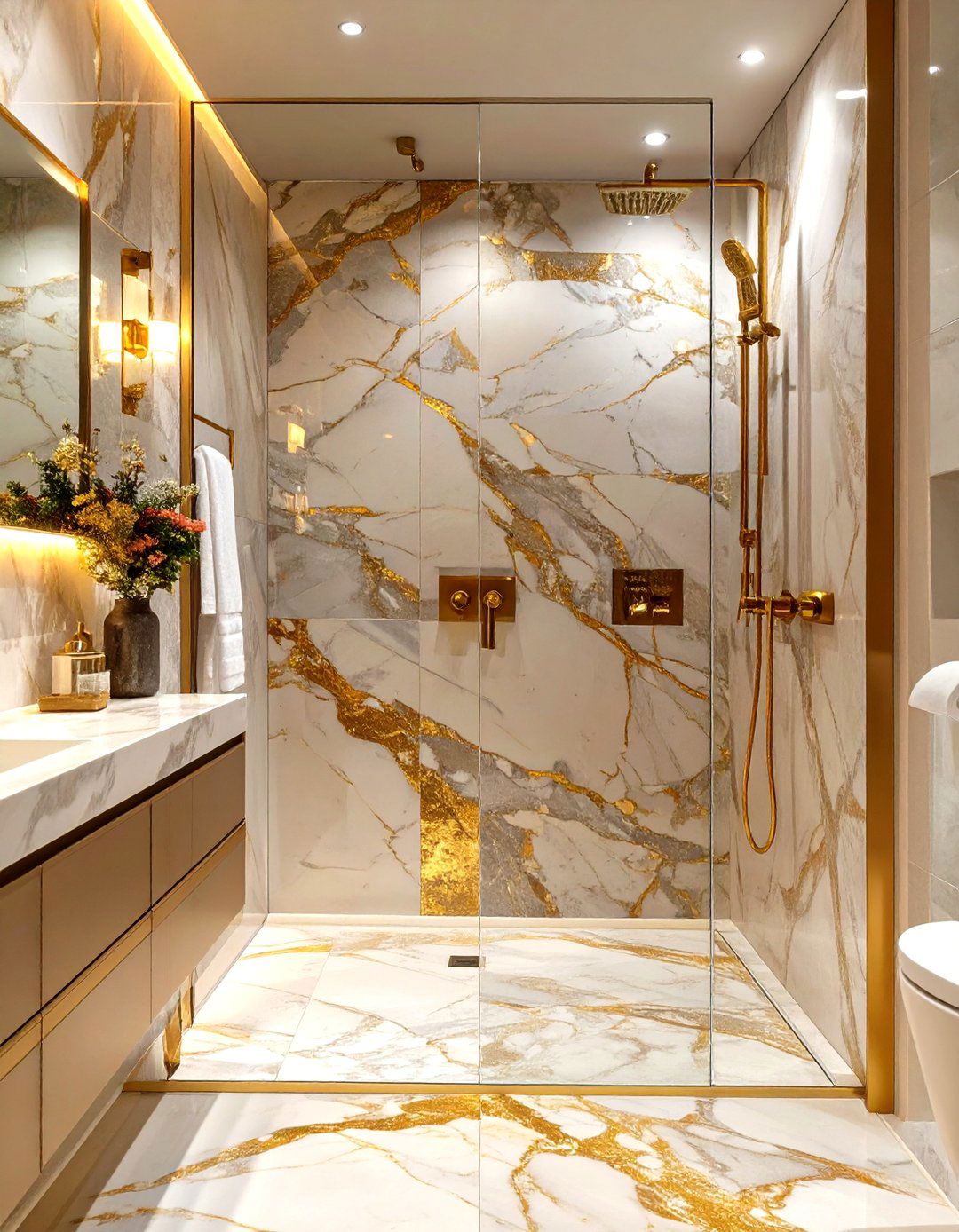 The Marble Slab Shower - 30 modern shower ideas