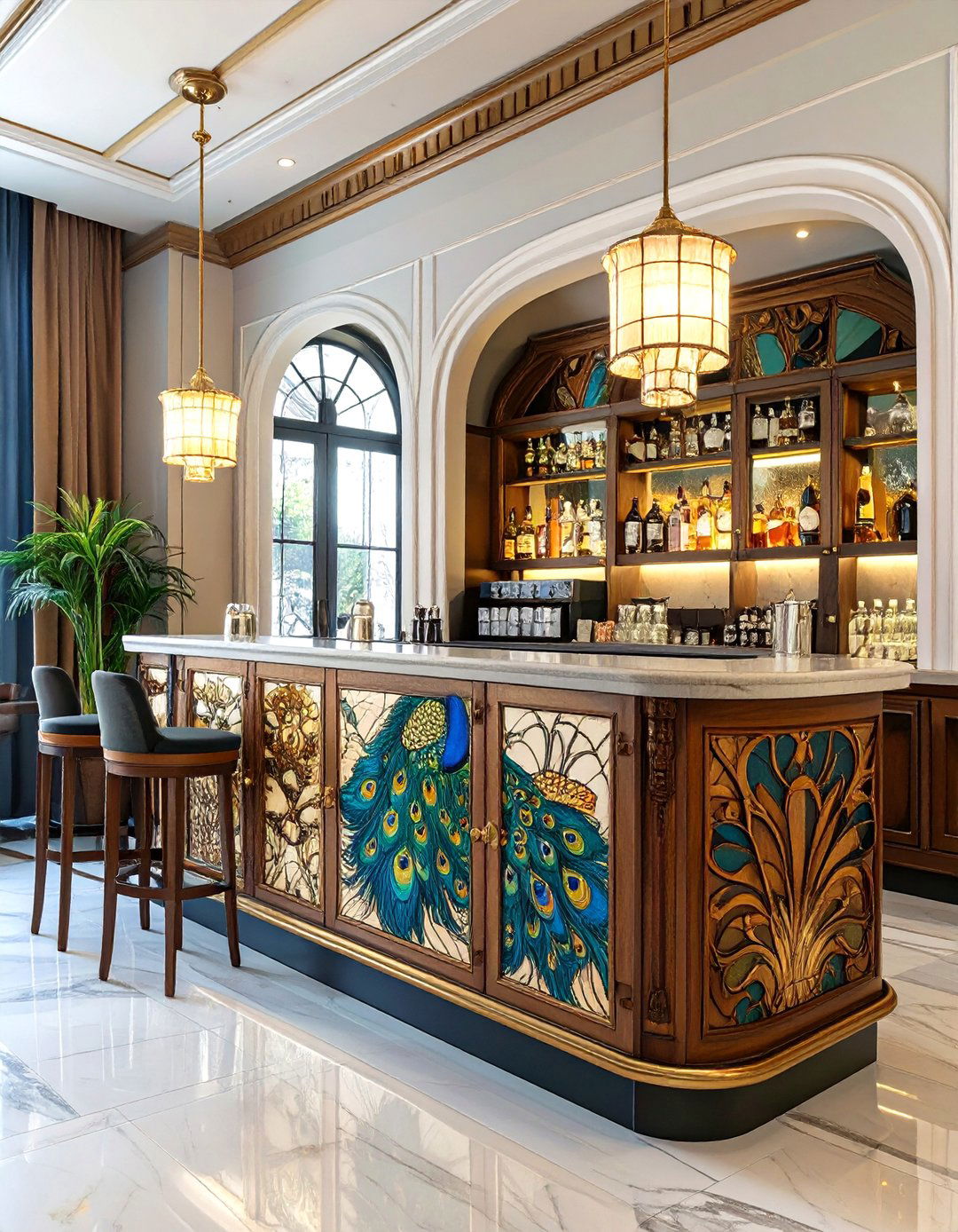 The Marquetry Cabinet Bar - 30 art nouveau interior design ideas