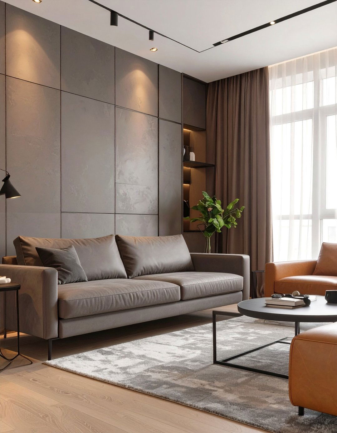 The Masculine Brown and Gray Living Room - 30 brown living room ideas