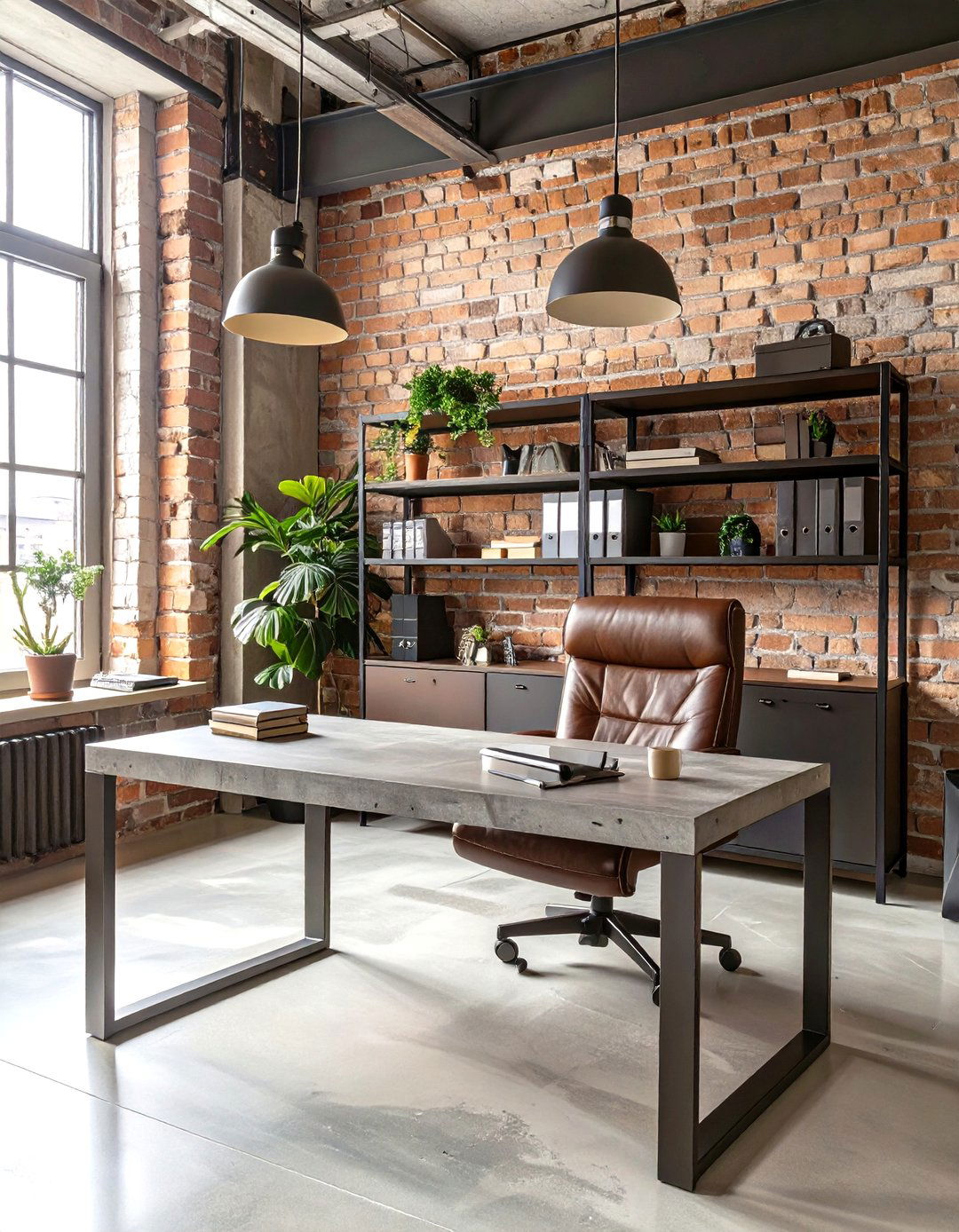 The Masculine Industrial Office - 30 modern home office design ideas