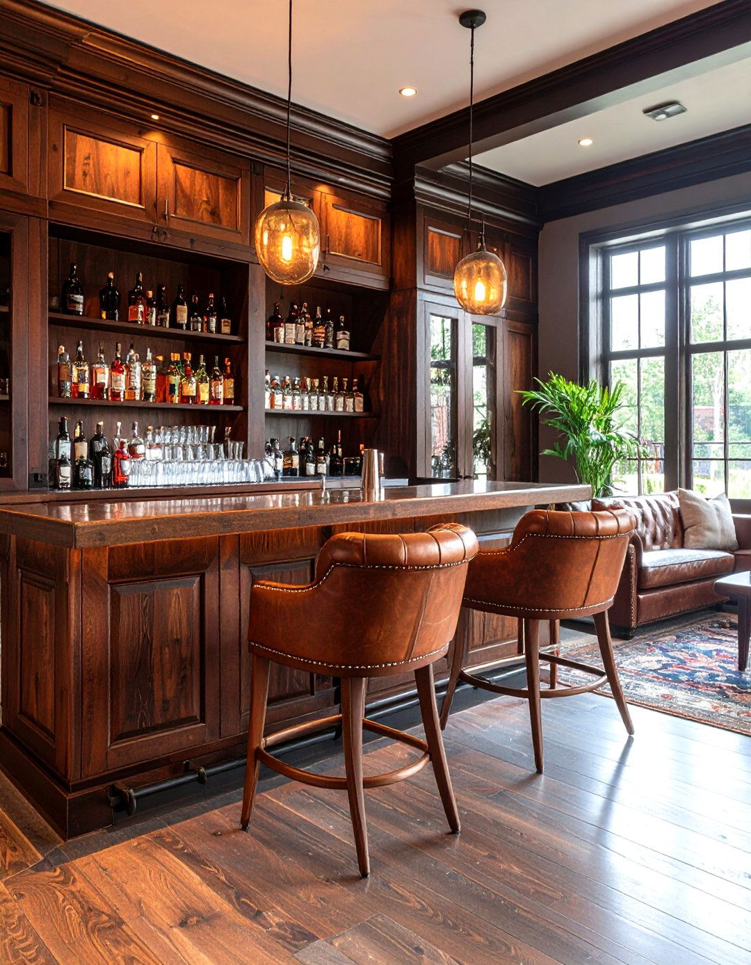 The Masculine Speakeasy Corner - 30 living room bar ideas