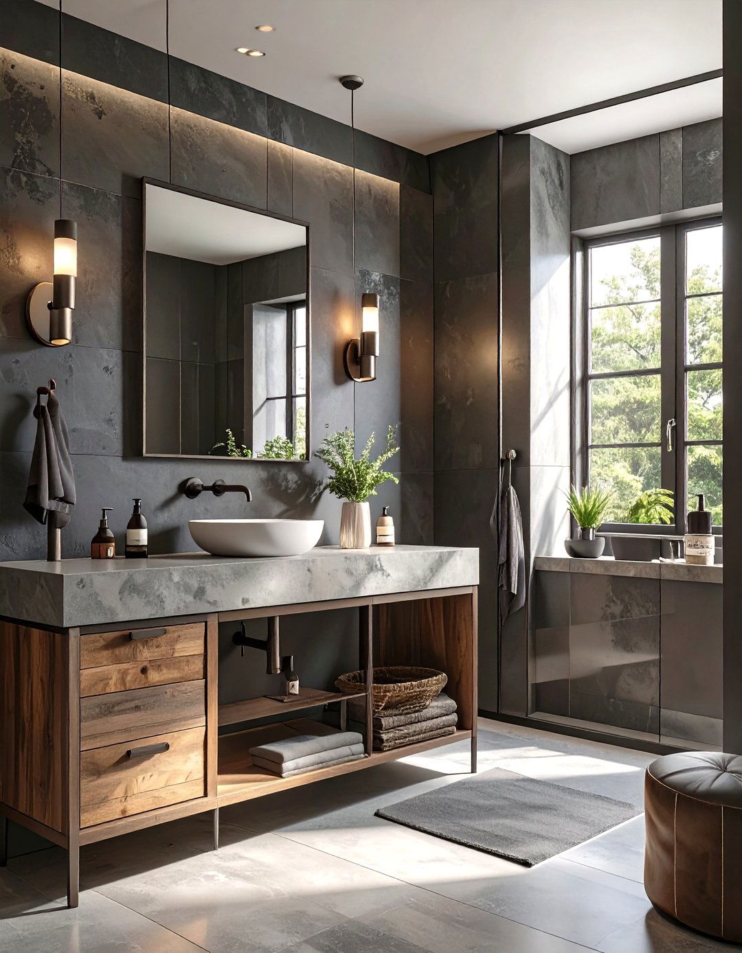 The Masculine Style Bathroom - 30 dark bathroom ideas