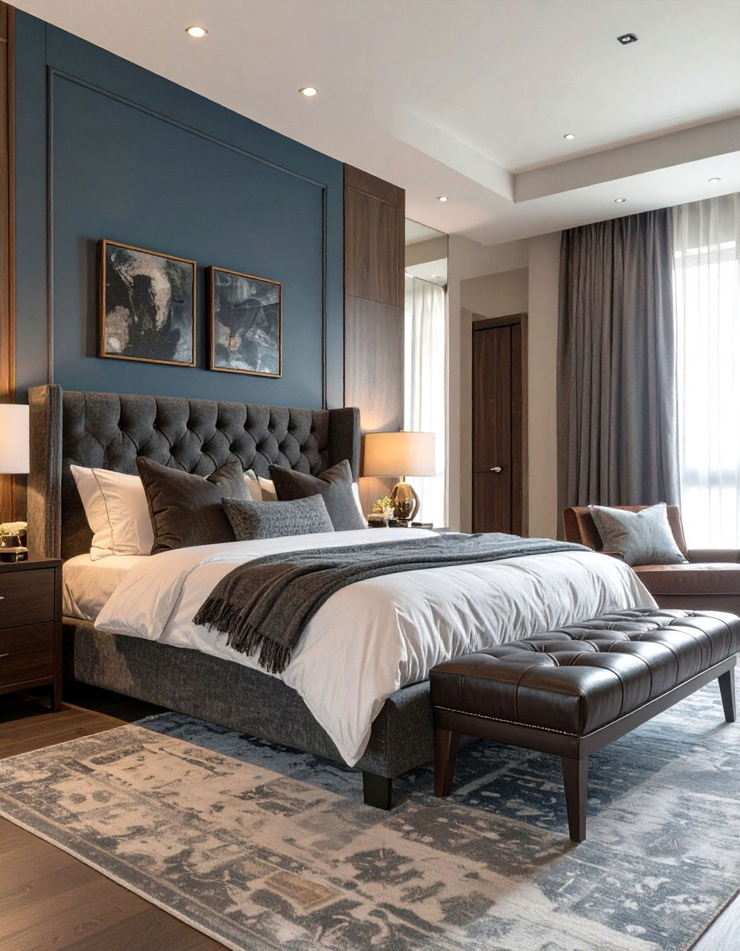 The Masculine Tailored Bedroom - 30 master modern luxury bedroom design ideas