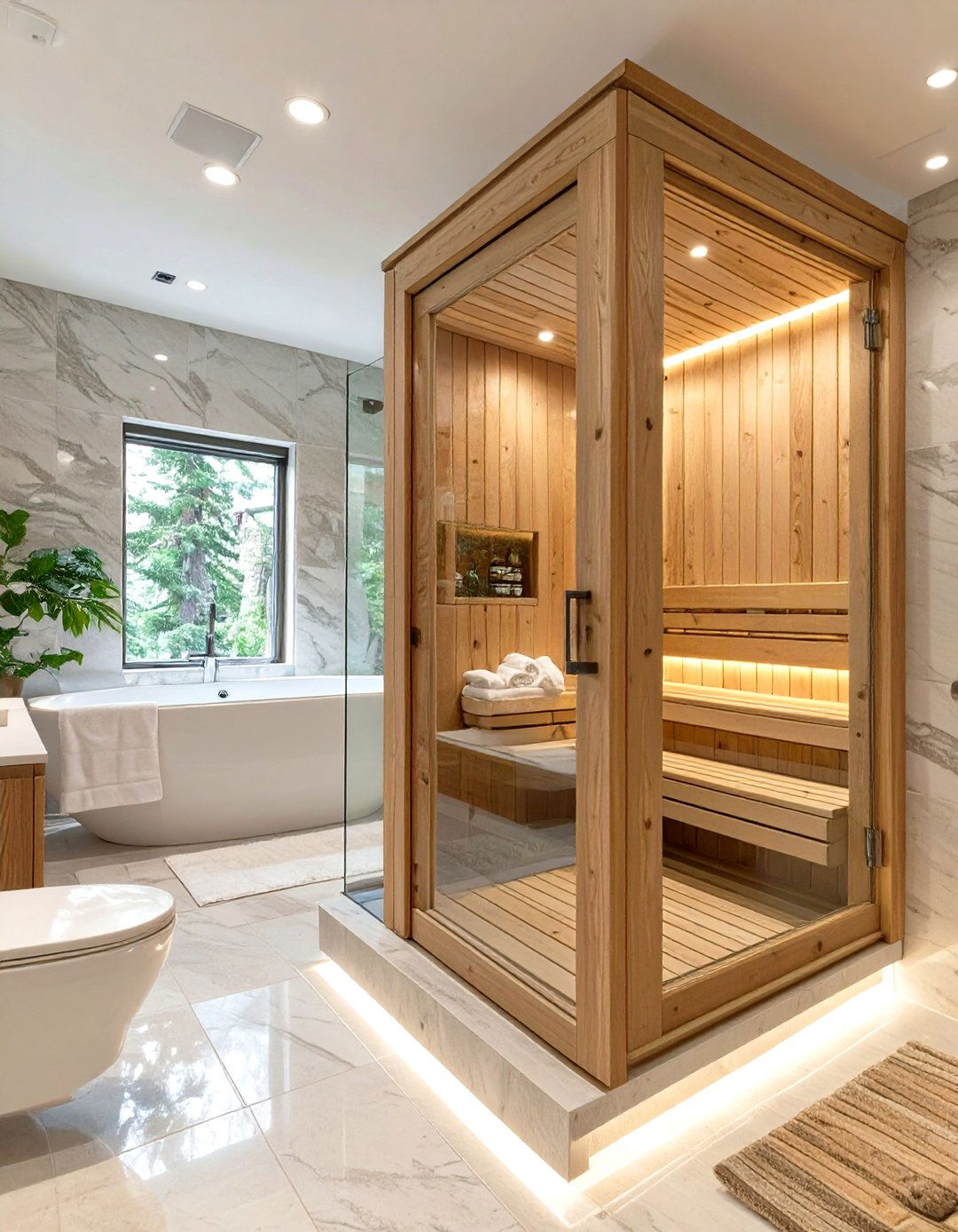 The Master Bathroom With A Built In Sauna - 30 luxury master bathroom ideas