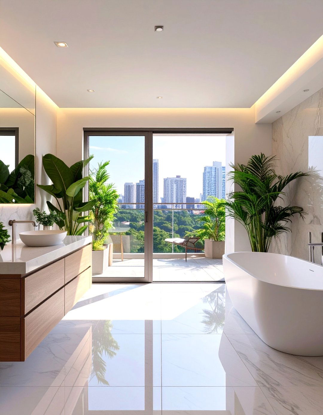 The Master Bathroom With A Private Terrace - 30 luxury master bathroom ideas