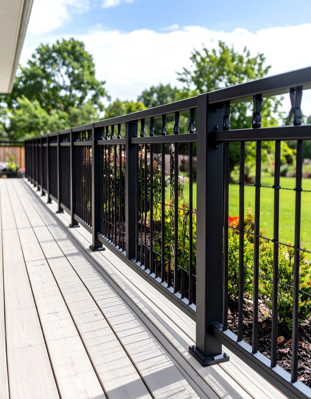 The Matte Black Finish Hog Wire Deck Railing - 30 hog wire deck railing ideas