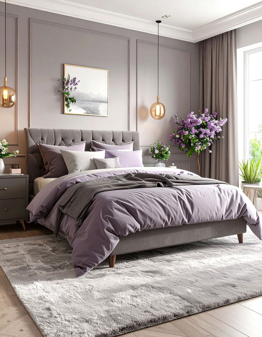 The Mauve and Gray Bedroom Suite - 30 80s interior design ideas