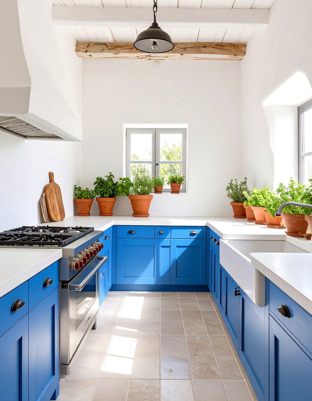 The Mediterranean Blue Kitchen - 30 barndominium kitchen ideas