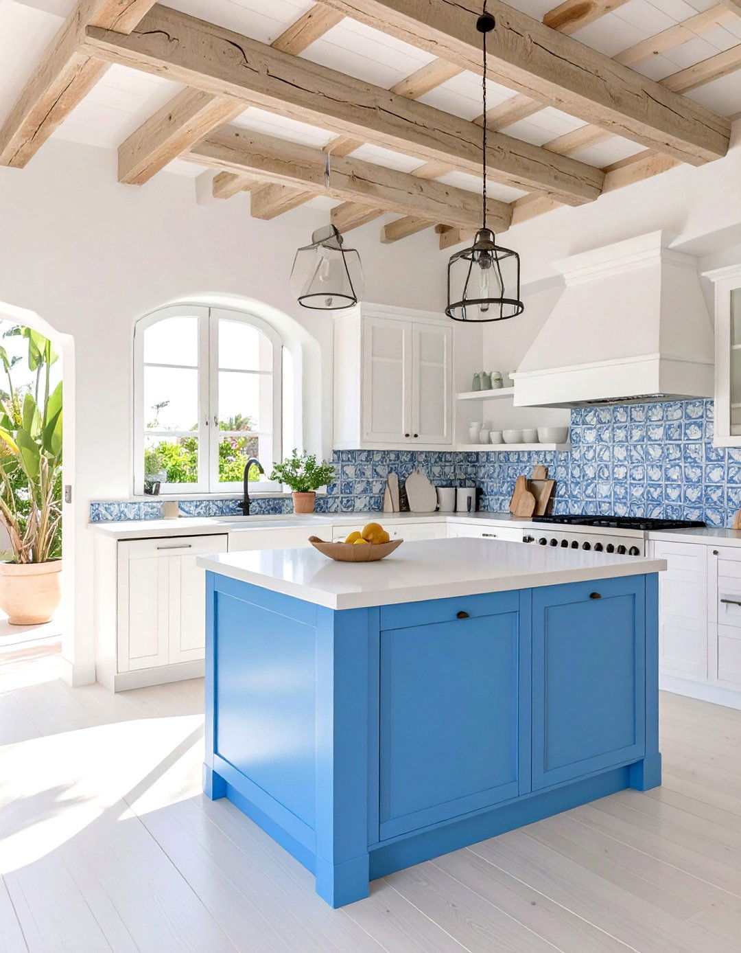 The Mediterranean Blue and White Kitchen - 30 chefs kitchen design ideas