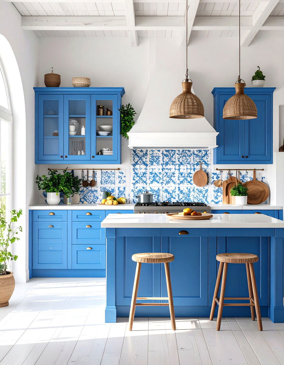 The Mediterranean Blue and White Kitchen - 30 kitchen organizing ideas