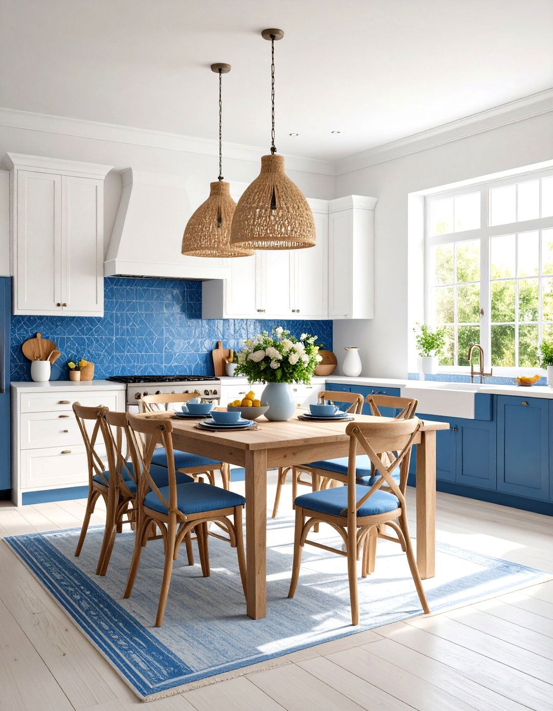 The Mediterranean Blue and White Kitchen Dining Room - 30 kitchen dining room ideas