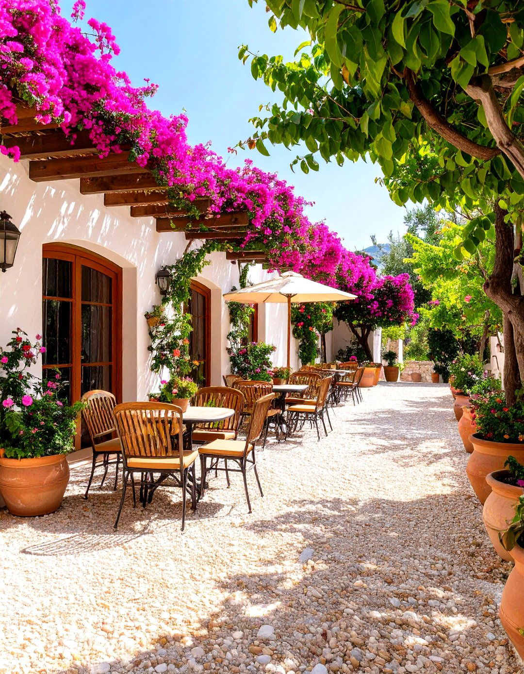 The Mediterranean Courtyard Gravel Patio - 30 gravel patio ideas